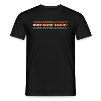 German city Osterholzscharmbeck, Lower Saxony - Men's T-Shirt - black - Front - AI Model Male 178 light (178cm)