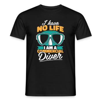 Commercial diver - Men's T-Shirt - black - Front - AI Model Male 178 light (178cm)