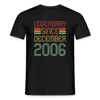 Légendaire depuis décembre 2006, Rétro, Anniversaire - T-shirt homme - noir - Devant - AI Model Male 178 light (178cm)