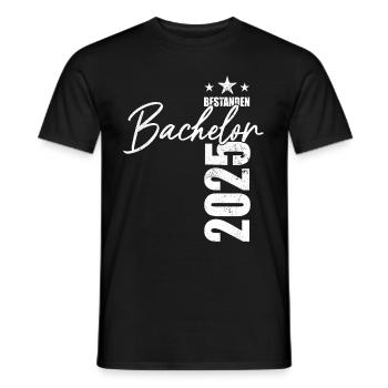 Bachelor bestanden 2025 - Prüfung - Erfolg - Männer T-Shirt - Schwarz - Vorne - AI Model Male 178 light (178cm)