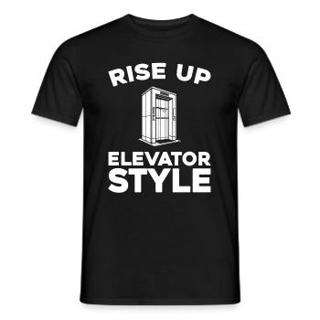 Elevator Elevator - Men's T-Shirt - black - Front - AI Model Male 178 light (178cm)