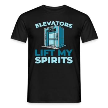 Fahrstuhl Aufzug - Männer T-Shirt - Schwarz - Vorne - AI Model Male 178 light (178cm)