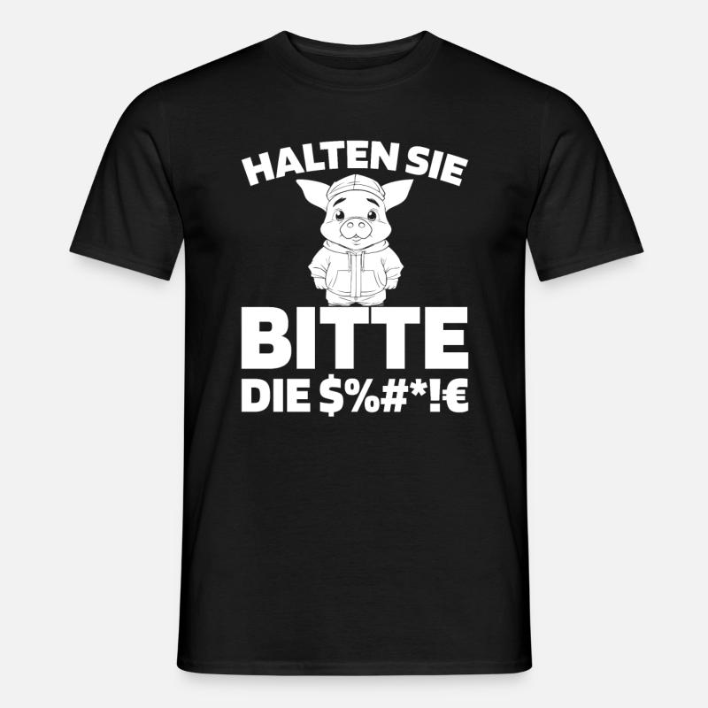 Schwein Schweinebauer - Männer T-Shirt - Schwarz