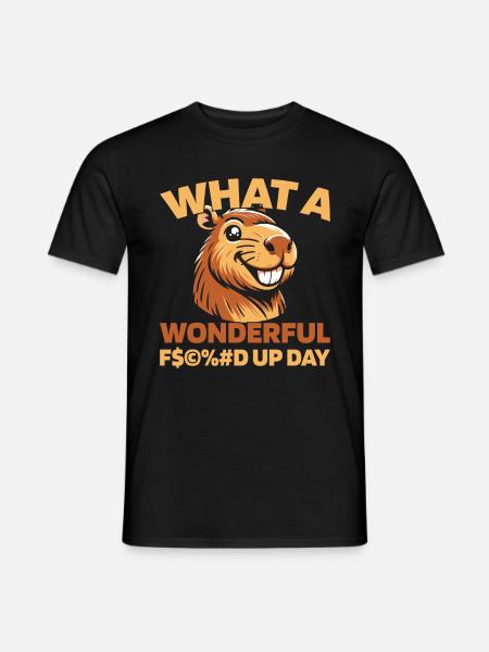 Capybara Wasserschwein Fucked Up Day - Men's T-Shirt - black