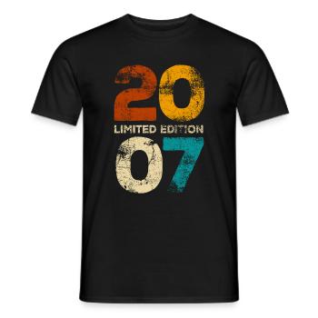 Millésime 2007 Edition Limitée - Cadeau d’anniversaire - T-shirt homme - noir - Devant - AI Model Male 178 light (178cm)