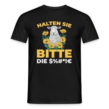 Moutons, taisez-vous, s’il vous plaît - T-shirt homme - noir - Devant - AI Model Male 178 light (178cm)