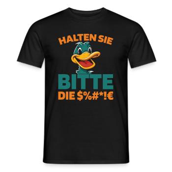 Ente Halten Sie Bitte Die Fresse - Männer T-Shirt - Schwarz - Vorne - AI Model Male 178 light (178cm)