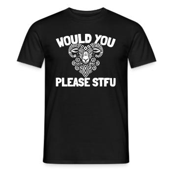 Sheep Stfu Would You Please Shut Up - Men's T-Shirt - black - Front - AI Model Male 178 light (178cm)