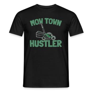 Grasmaaier maaien - Heren T-shirt - zwart - Voor - AI Model Male 178 light (178cm)