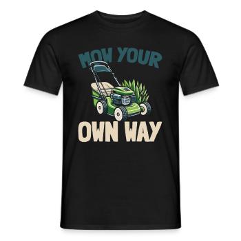Grasmaaier maaien - Heren T-shirt - zwart - Voor - AI Model Male 178 light (178cm)