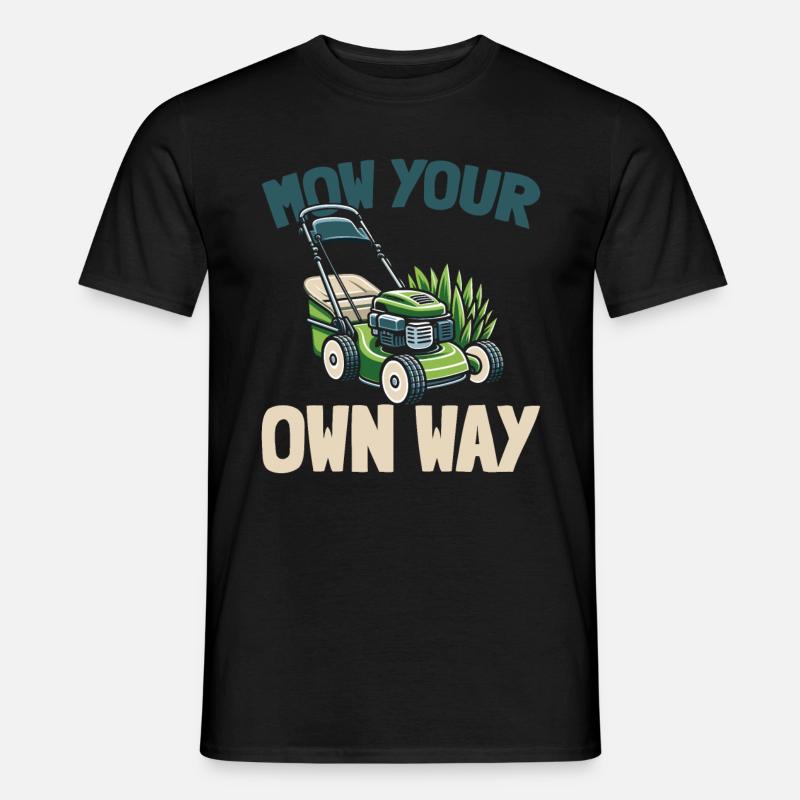 Rasenmäher Mähen - Männer T-Shirt - Schwarz