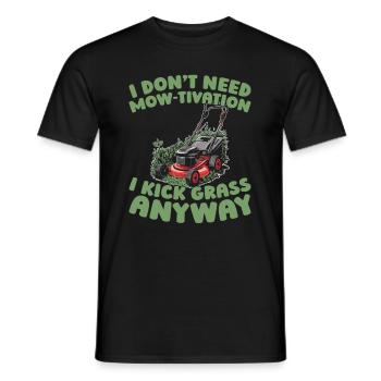 Grasmaaier maaien - Heren T-shirt - zwart - Voor - AI Model Male 178 light (178cm)