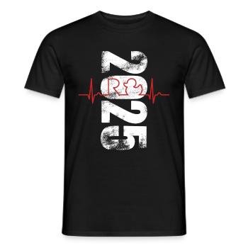 Rente Ente 2025 - Ruhestand - Pension Herzkurve - Männer T-Shirt - Schwarz - Vorne - AI Model Male 178 light (178cm)