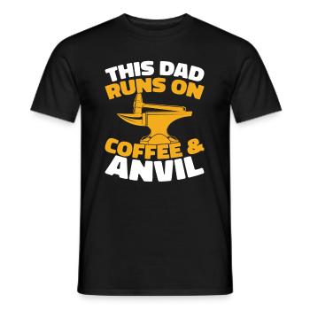 Blacksmith Metalworker Coffee Father Dad - Men's T-Shirt - black - Front - AI Model Male 178 light (178cm)