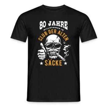 Club der alten Säcke, 80. Geburtstag, Totenkopf - Männer T-Shirt - Schwarz - Vorne - AI Model Male 178 light (178cm)