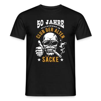 Club der alten Säcke, 50. Geburtstag, Totenkopf - Männer T-Shirt - Schwarz - Vorne - AI Model Male 178 light (178cm)