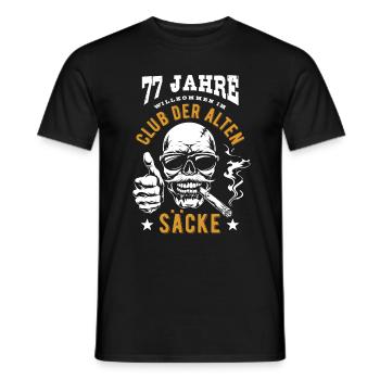 Club der alten Säcke, 77. Geburtstag, Totenkopf - Männer T-Shirt - Schwarz - Vorne - AI Model Male 178 light (178cm)