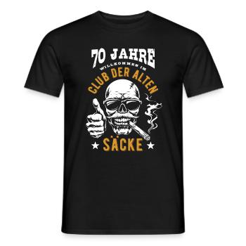 Club der alten Säcke, 70. Geburtstag, Totenkopf - Männer T-Shirt - Schwarz - Vorne - AI Model Male 178 light (178cm)