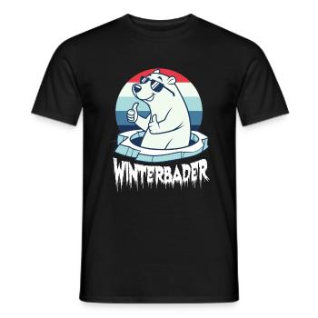 Eisbaden Eisbad Winterbader Cartoon - Männer T-Shirt - Schwarz - Vorne - AI Model Male 178 light (178cm)