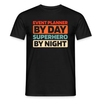 Organisateur d’événements - T-shirt homme - noir - Devant - AI Model Male 178 light (178cm)