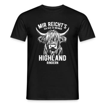Mir reicht's - ich geh zu meinen Highland Rindern - Männer T-Shirt - Schwarz - Vorne - AI Model Male 178 light (178cm)