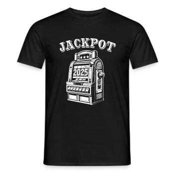 Jackpot - Slot Machine 2025 - Free Gift - Men's T-Shirt - black - Front - AI Model Male 178 light (178cm)