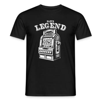 Slots Legend - Slot Machine - 2025 - Jackpot - Men's T-Shirt - black - Front - AI Model Male 178 light (178cm)