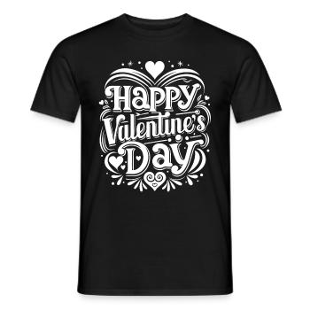 Happy Valentine's Day - Liebe - Geschenk - Männer T-Shirt - Schwarz - Vorne - AI Model Male 178 light (178cm)