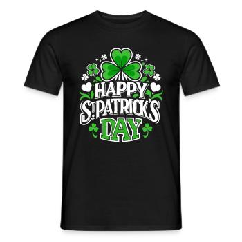 Bonne Saint-Patrick - Shamrock - Irlande - T-shirt homme - noir - Devant - AI Model Male 178 light (178cm)