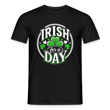 Irlandais d’un jour - Shamrock - Irlande - T-shirt homme - noir - Devant - AI Model Male 178 light (178cm)