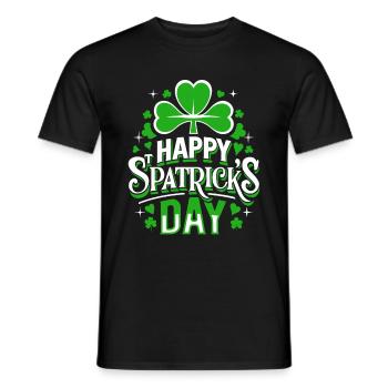 Bonne Saint-Patrick - Shamrock - Irlande - T-shirt homme - noir - Devant - AI Model Male 178 light (178cm)