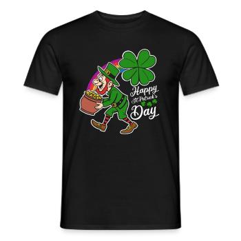 Bonne Saint-Patrick - Trèfle - Leprechaun - T-shirt homme - noir - Devant - AI Model Male 178 light (178cm)