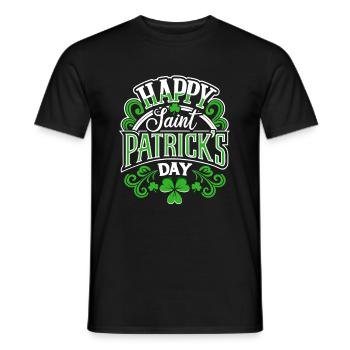Bonne Saint-Patrick - Shamrock - Irlande - T-shirt homme - noir - Devant - AI Model Male 178 light (178cm)