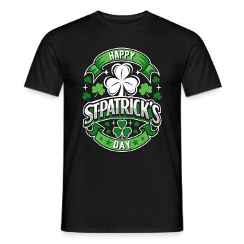 Bonne Saint-Patrick - Shamrock - Irlande - T-shirt homme - noir - Devant - AI Model Male 178 light (178cm)