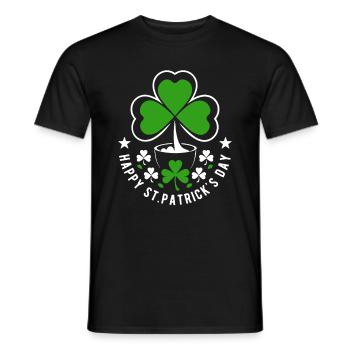 Bonne Saint-Patrick - Shamrock - Irlande - T-shirt homme - noir - Devant - AI Model Male 178 light (178cm)