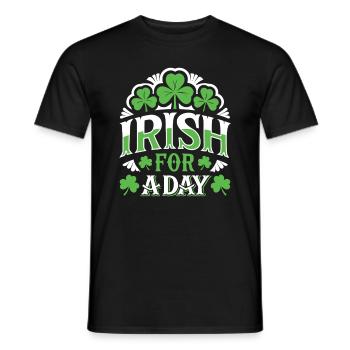 Irlandais d’un jour - Shamrock - Irlande - T-shirt homme - noir - Devant - AI Model Male 178 light (178cm)