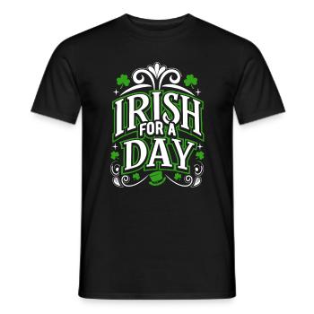 Irlandais d’un jour - Shamrock - Irlande - T-shirt homme - noir - Devant - AI Model Male 178 light (178cm)