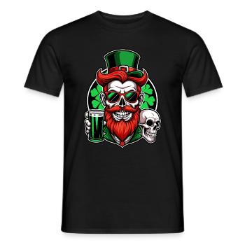 Crâne de lutin - Saint-Patrick - Irlande - T-shirt homme - noir - Devant - AI Model Male 178 light (178cm)