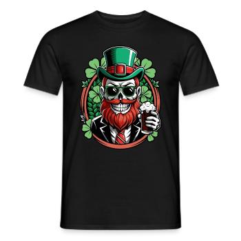 Crâne de lutin - Saint-Patrick - Irlande - T-shirt homme - noir - Devant - AI Model Male 178 light (178cm)