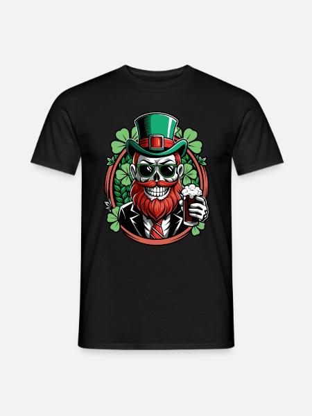 Crâne de lutin - Saint-Patrick - Irlande - T-shirt homme - noir