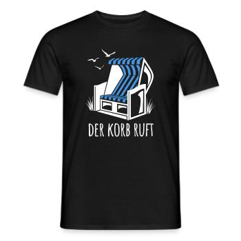 Der Korb ruft - Strandkorb - Meer - Urlaub - Männer T-Shirt - Schwarz - Vorne - AI Model Male 178 light (178cm)