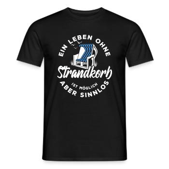 Ein Leben ohne Strandkorb ist möglich aber sinnlos - Männer T-Shirt - Schwarz - Vorne - AI Model Male 178 light (178cm)