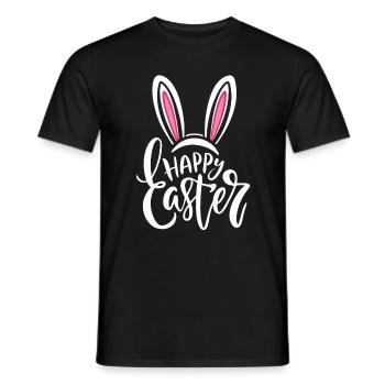 Happy Easter - Osterhase - Osterei - Geschenk - Männer T-Shirt - Schwarz - Vorne - AI Model Male 178 light (178cm)