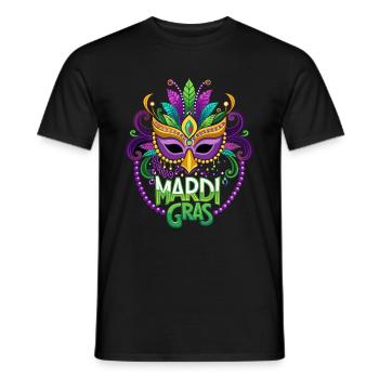 Mardi Gras - Karneval - Maske - Geschenk - Männer T-Shirt - Schwarz - Vorne - AI Model Male 178 light (178cm)