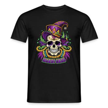 Mardi Gras - Carnaval - Crâne - Cadeau - T-shirt homme - noir - Devant - AI Model Male 178 light (178cm)