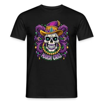 Mardi Gras, Karneval, New Orleans, Kostüm, Perlenk - Männer T-Shirt - Schwarz - Vorne - AI Model Male 178 light (178cm)