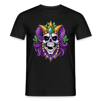 Mardi Gras - Carnival - Skull - Gift - Men's T-Shirt - black - Front - AI Model Male 178 light (178cm)