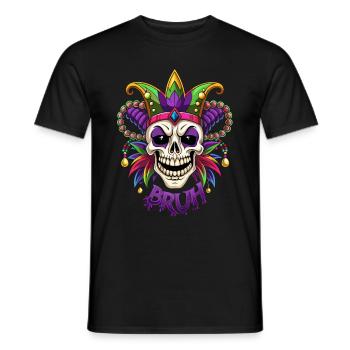 Mardi Gras Bruh - Karneval - Totenkopf - Geschenk - Männer T-Shirt - Schwarz - Vorne - AI Model Male 178 light (178cm)