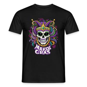 Mardi Gras - Karneval - Totenkopf - Geschenk - Männer T-Shirt - Schwarz - Vorne - AI Model Male 178 light (178cm)