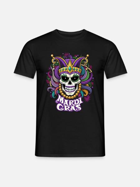 Mardi Gras - Carnival - Skull - Gift - Men's T-Shirt - black